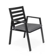 Chelsea 7-Piece Patio Dining Set with 60" Round Aluminum Dining Table and 6 Dining Armchair - Elax Furniture