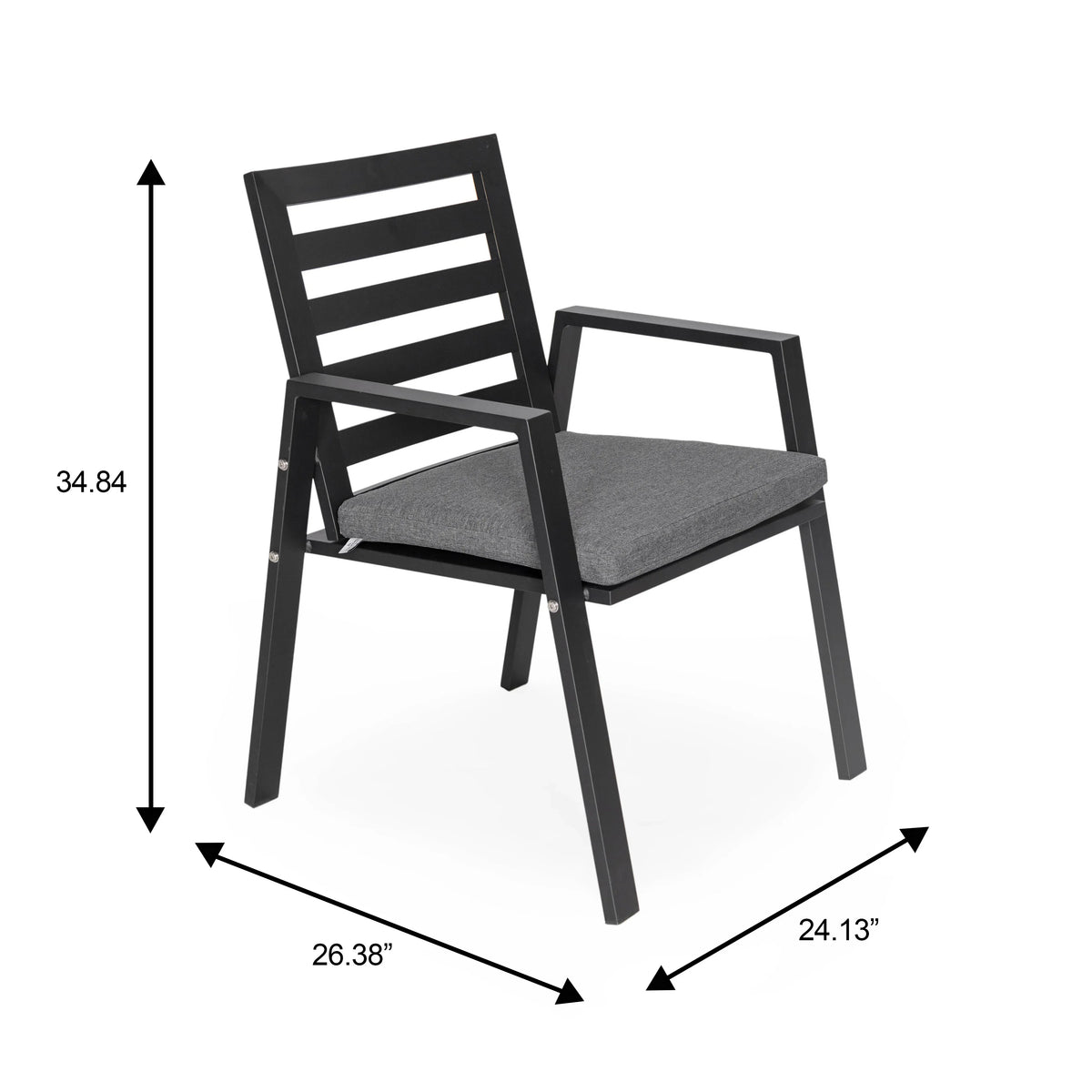 Chelsea 7-Piece Patio Dining Set 78-118" Wide Rectangular Extendable Aluminum Dining Table and 6 Dining Armchair - Elax Furniture