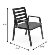 Chelsea 7-Piece Patio Dining Set 78-118" Wide Rectangular Extendable Aluminum Dining Table and 6 Dining Armchair - Elax Furniture