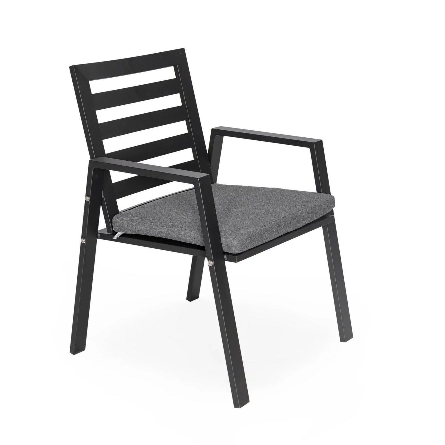 Chelsea Modern Aluminum Patio Dining Armchair with Removable Cushions - Elax Furniture