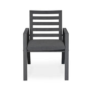 Chelsea 9-Piece Modern Outdoor Dining Set in Black Aluminum with Removable Cushions - Elax Furniture