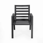 Chelsea 9-Piece Modern Outdoor Dining Set in Black Aluminum with Removable Cushions - Elax Furniture