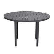 Chelsea 5-Piece Patio Dining Set with 48" Round Aluminum Dining Table and 4 Dining Armchair - Elax Furniture