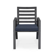 Chelsea 7-Piece Patio Dining Set 78-118" Wide Rectangular Extendable Aluminum Dining Table and 6 Dining Armchair - Elax Furniture