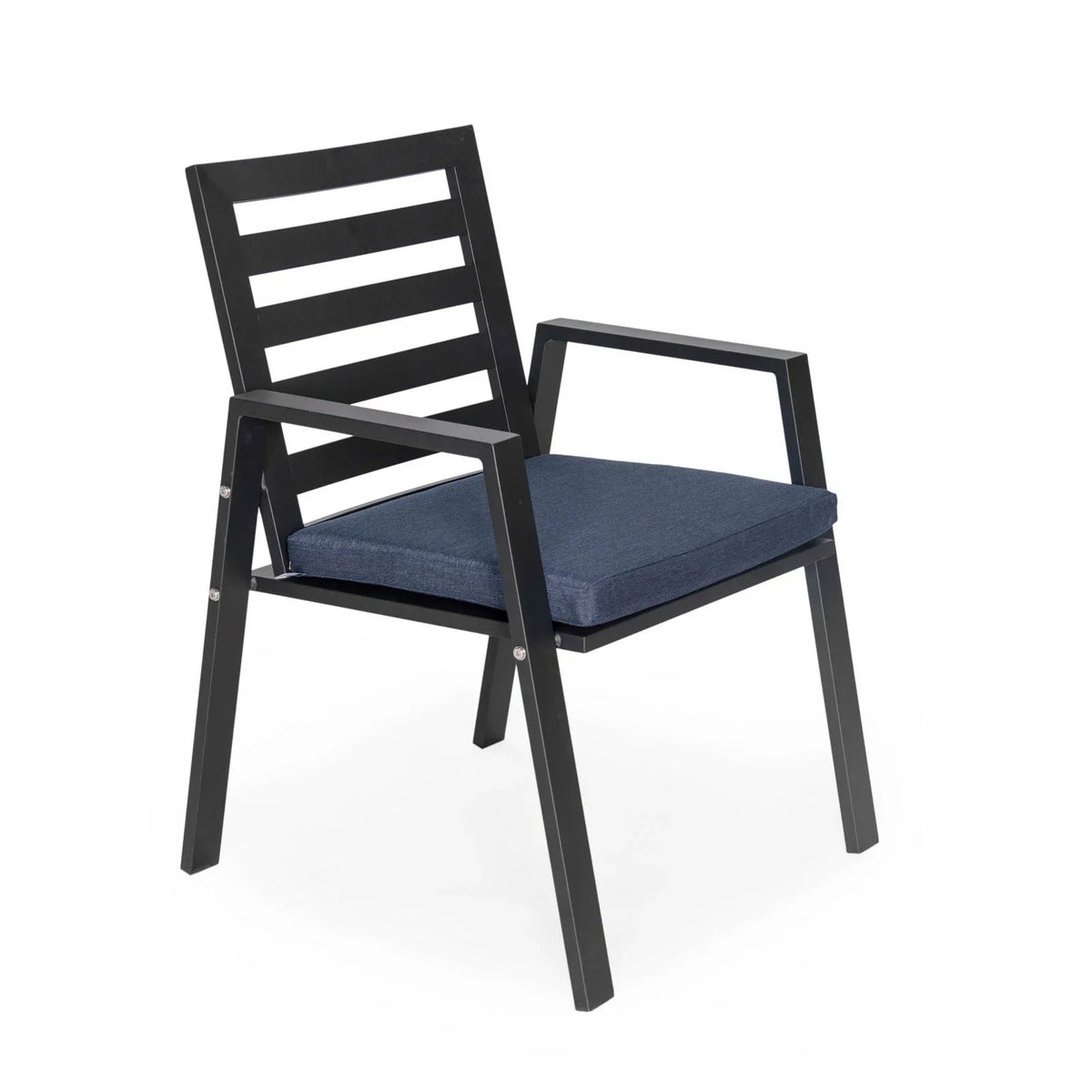 Chelsea 9-Piece Modern Outdoor Dining Set in Black Aluminum with Removable Cushions - Elax Furniture