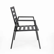 Chelsea 5-Piece Patio Dining Set with 48" Round Aluminum Dining Table and 4 Dining Armchair - Elax Furniture