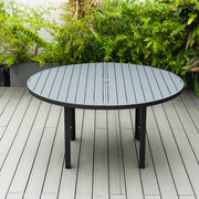 Chelsea 7-Piece Patio Dining Set with 60" Round Aluminum Dining Table and 6 Dining Armchair - Elax Furniture