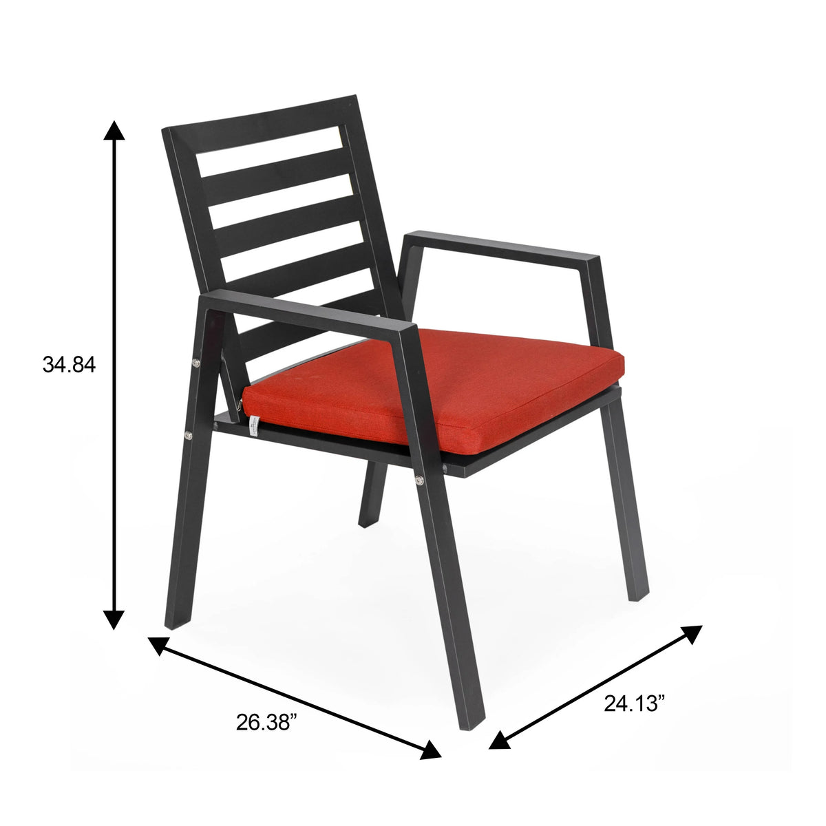 Chelsea 7-Piece Patio Dining Set with 60" Round Aluminum Dining Table and 6 Dining Armchair - Elax Furniture