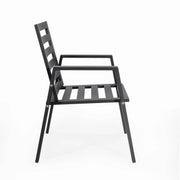 Chelsea 7-Piece Patio Dining Set 78-118" Wide Rectangular Extendable Aluminum Dining Table and 6 Dining Armchair - Elax Furniture