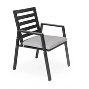 Chelsea 5-Piece Patio Dining Set with 48" Round Aluminum Dining Table and 4 Dining Armchair - Elax Furniture