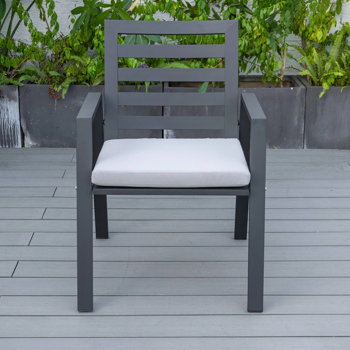 Chelsea 5-Piece Patio Dining Set with 48" Round Aluminum Dining Table and 4 Dining Armchair - Elax Furniture