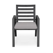 Chelsea 7-Piece Patio Dining Set with 60" Round Aluminum Dining Table and 6 Dining Armchair - Elax Furniture