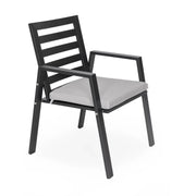Chelsea 7-Piece Patio Dining Set 78-118" Wide Rectangular Extendable Aluminum Dining Table and 6 Dining Armchair - Elax Furniture