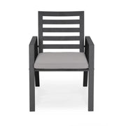 Chelsea 7-Piece Patio Dining Set 78-118" Wide Rectangular Extendable Aluminum Dining Table and 6 Dining Armchair - Elax Furniture