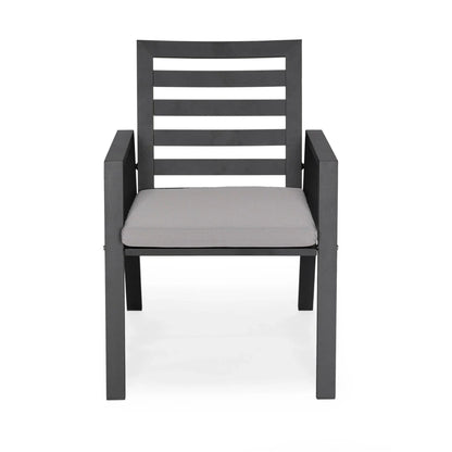Chelsea Modern Aluminum Patio Dining Armchair with Removable Cushions - Elax Furniture