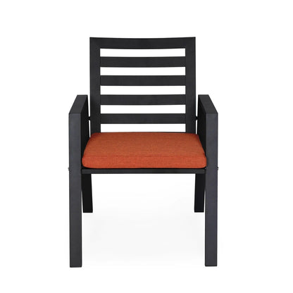 Chelsea Modern Aluminum Patio Dining Armchair with Removable Cushions - Elax Furniture