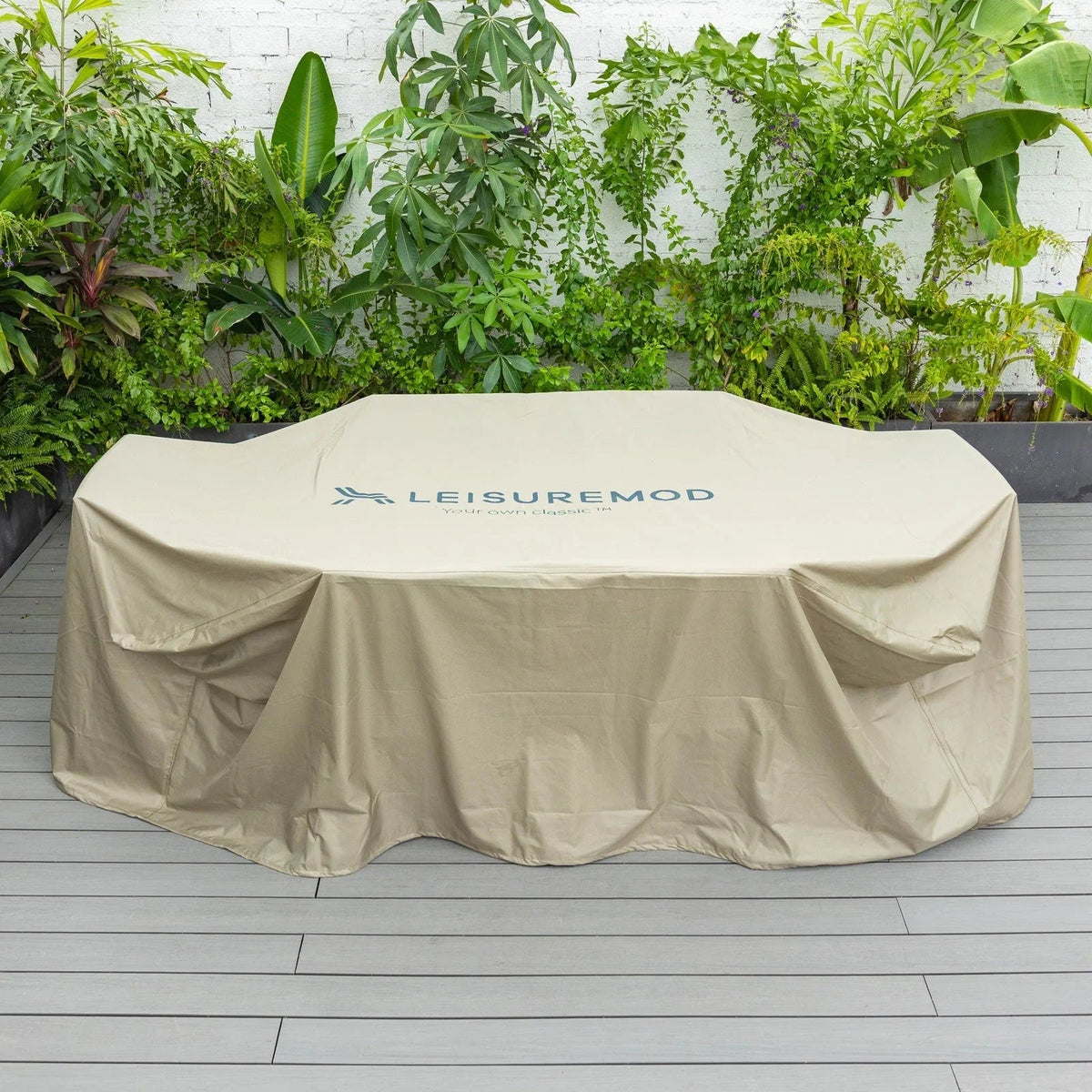 Mid-Century Modern Chelsea Rectangular Outdoor Furniture Rain Cover for 63" and 87" Patio Dining Set - Elax Furniture