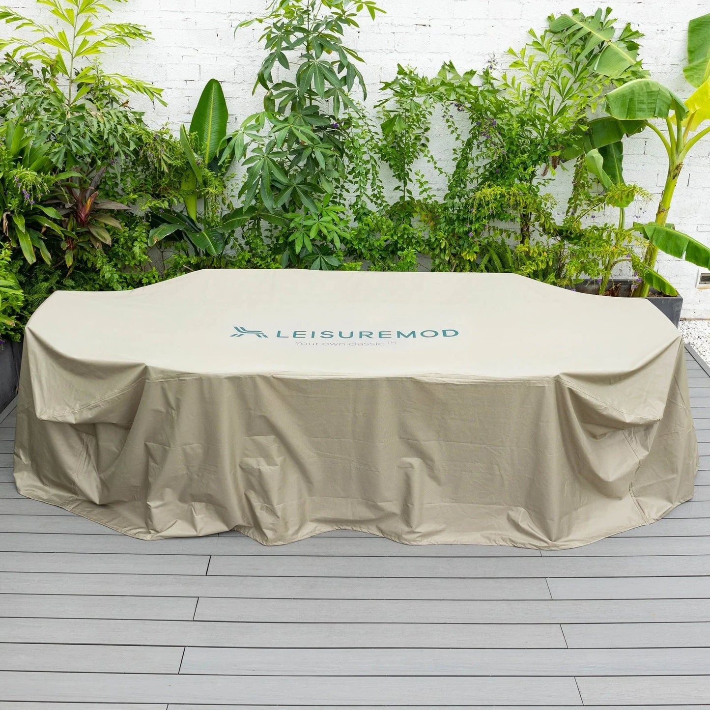 Mid-Century Modern Chelsea Rectangular Outdoor Furniture Rain Cover for 63" and 87" Patio Dining Set - Elax Furniture