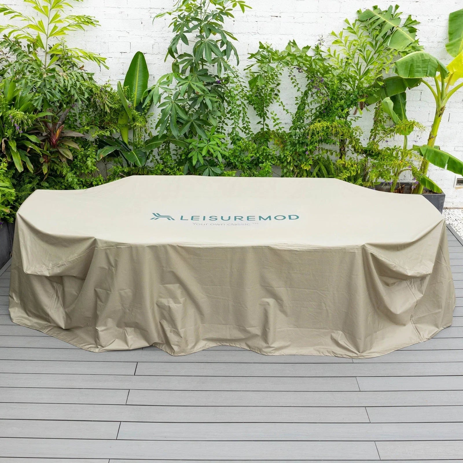 Mid-Century Modern Chelsea Rectangular Outdoor Furniture Rain Cover for 63" and 87" Patio Dining Set - Elax Furniture