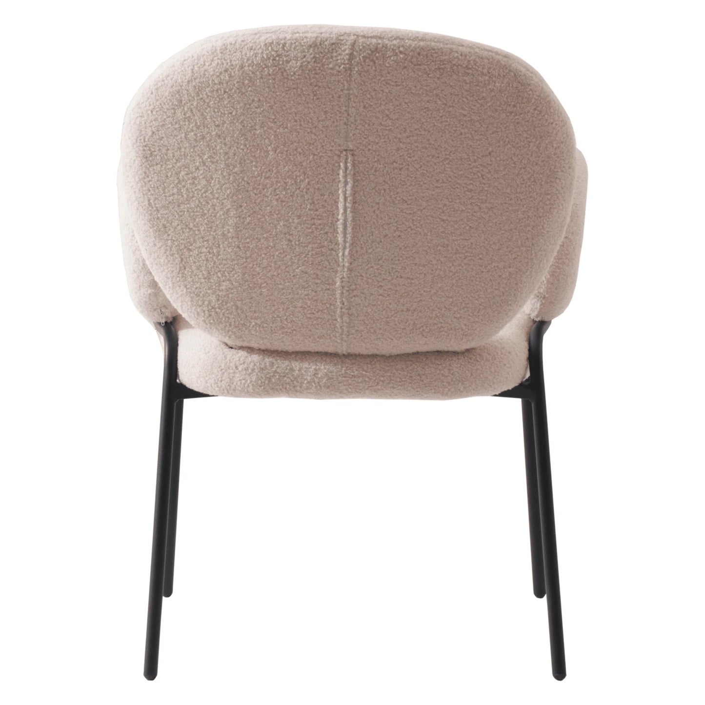 Celestial Modern Boucle Dining Side Chair with Black/White Powder Coated Iron Frame - Elax Furniture