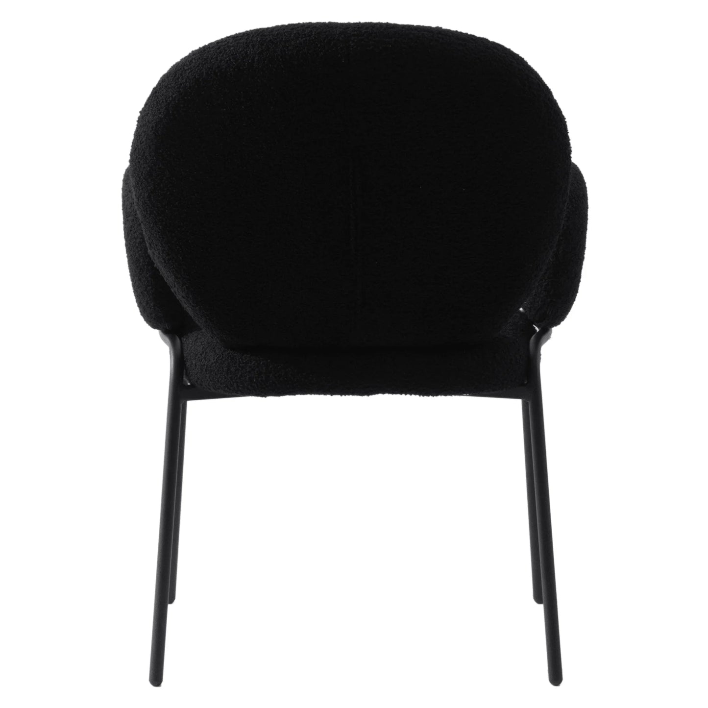 Celestial Boucle Dining Chair with Black Powder-Coated Iron Frame Set of 2 - Elax Furniture