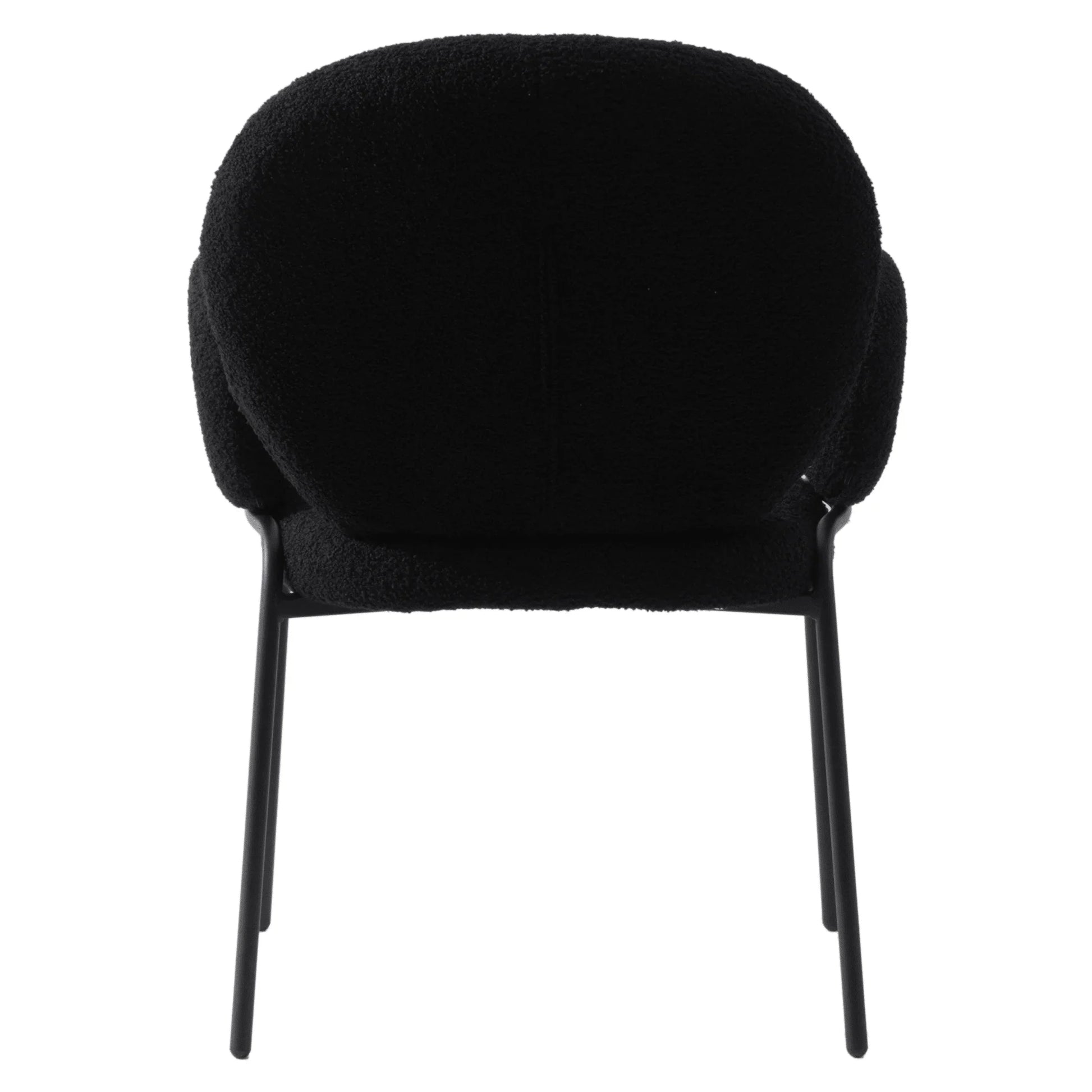 Celestial Boucle Dining Chair with Black Powder-Coated Iron Frame Set of 2 - Elax Furniture