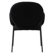 Celestial Modern Boucle Dining Side Chair with Black/White Powder Coated Iron Frame - Elax Furniture