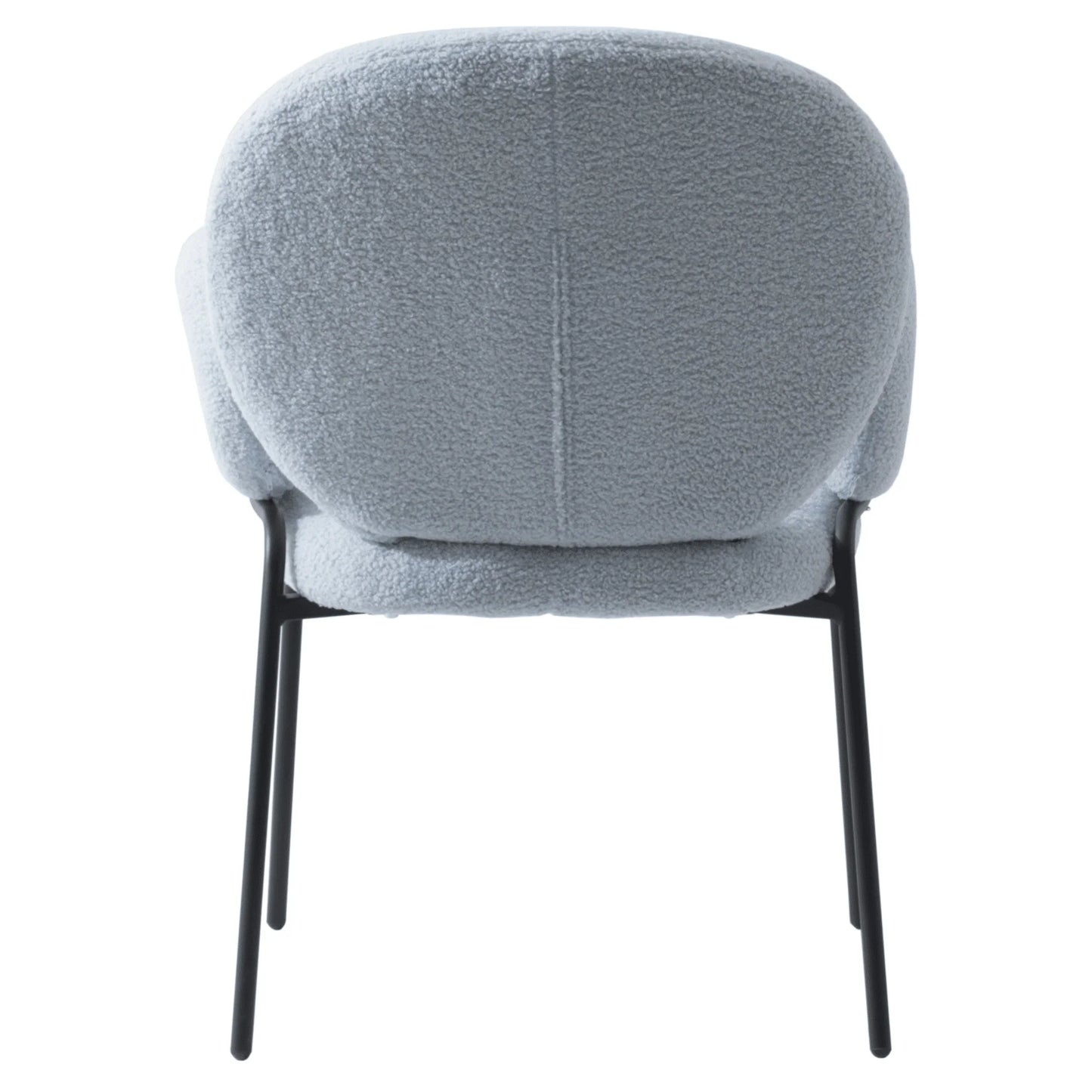 Celestial Boucle Dining Chair with Black Powder-Coated Iron Frame Set of 2 - Elax Furniture