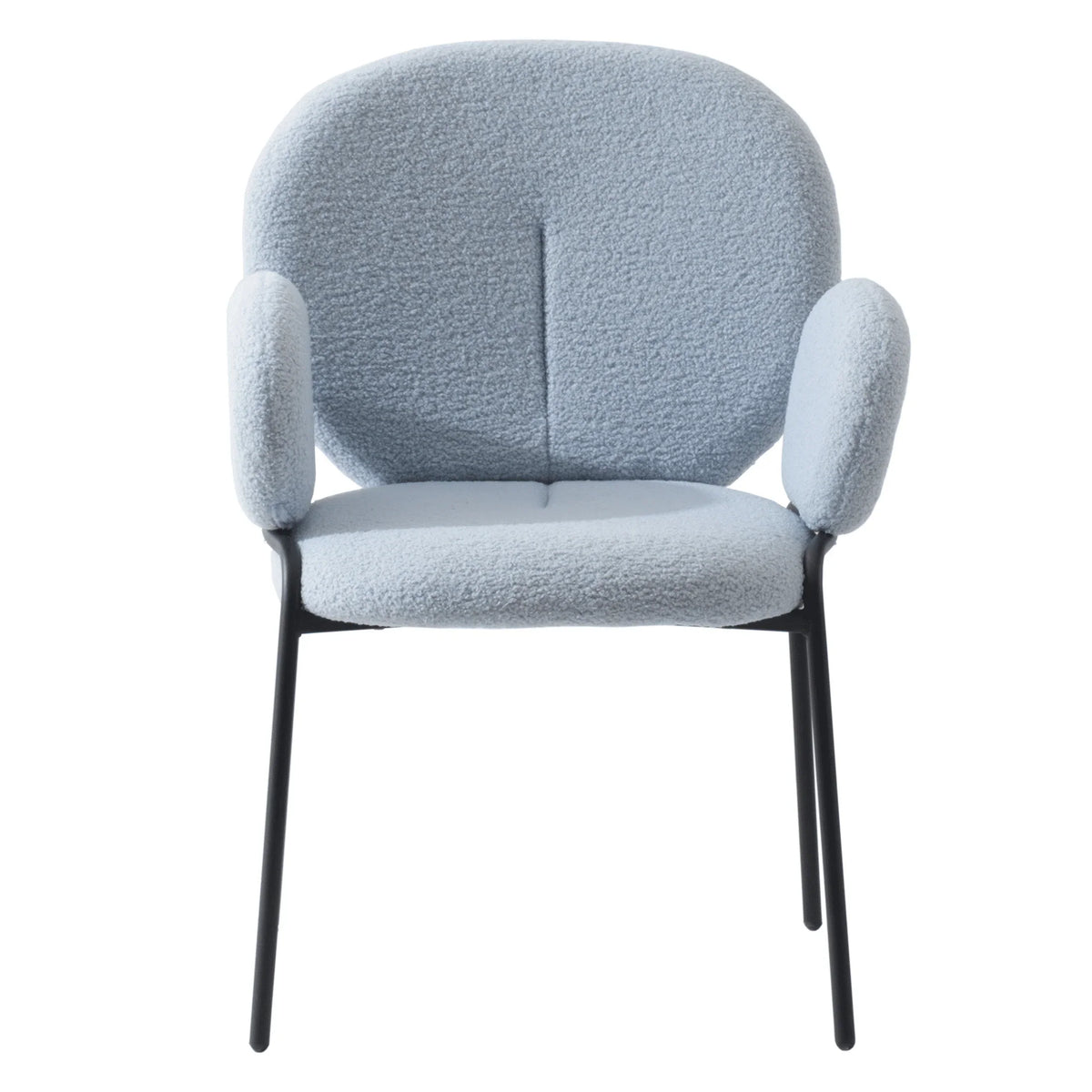 Celestial Modern Boucle Dining Side Chair with Black/White Powder Coated Iron Frame - Elax Furniture