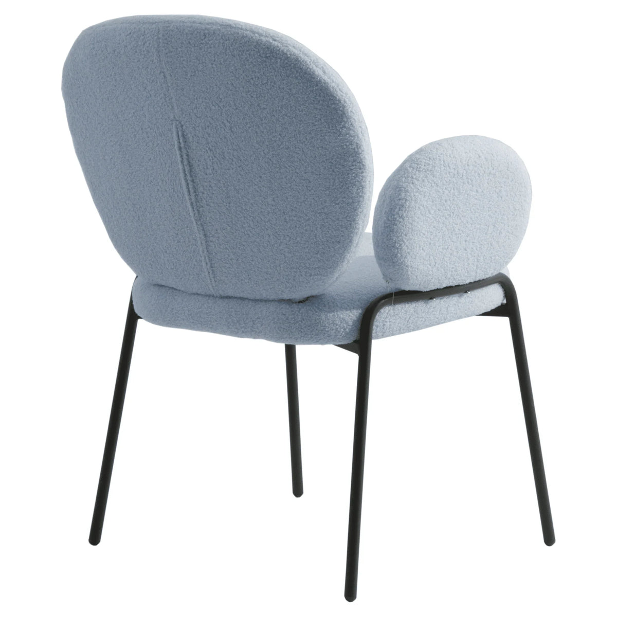 Celestial Modern Boucle Dining Side Chair with Black/White Powder Coated Iron Frame - Elax Furniture