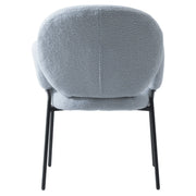 Celestial Modern Boucle Dining Side Chair with Black/White Powder Coated Iron Frame - Elax Furniture