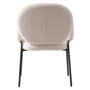 Celestial Modern Boucle Dining Side Chair with Black/White Powder Coated Iron Frame - Elax Furniture