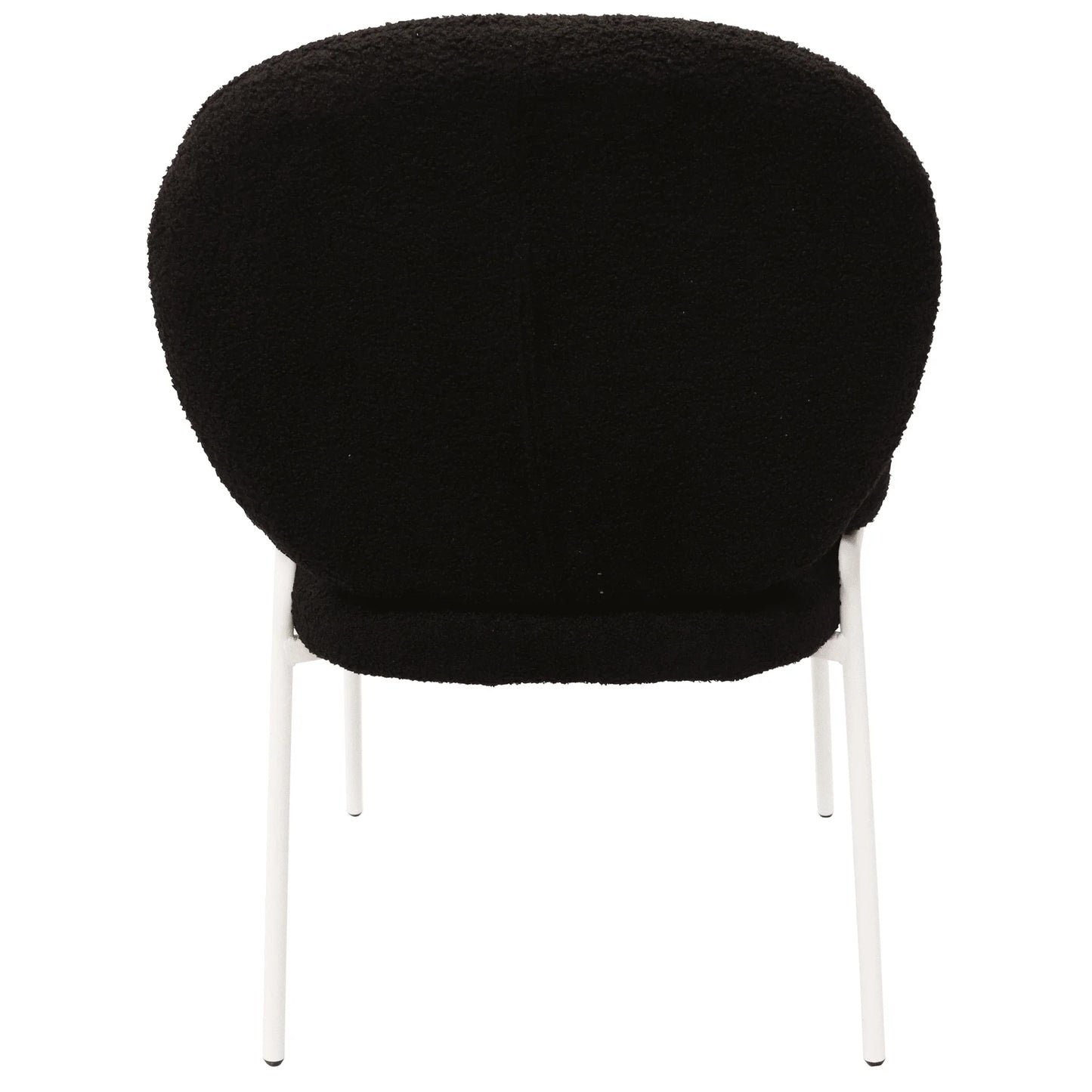 Celestial Modern Boucle Dining Side Chair with Black/White Powder Coated Iron Frame - Elax Furniture