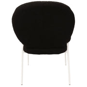 Celestial Modern Boucle Dining Side Chair with Black/White Powder Coated Iron Frame - Elax Furniture