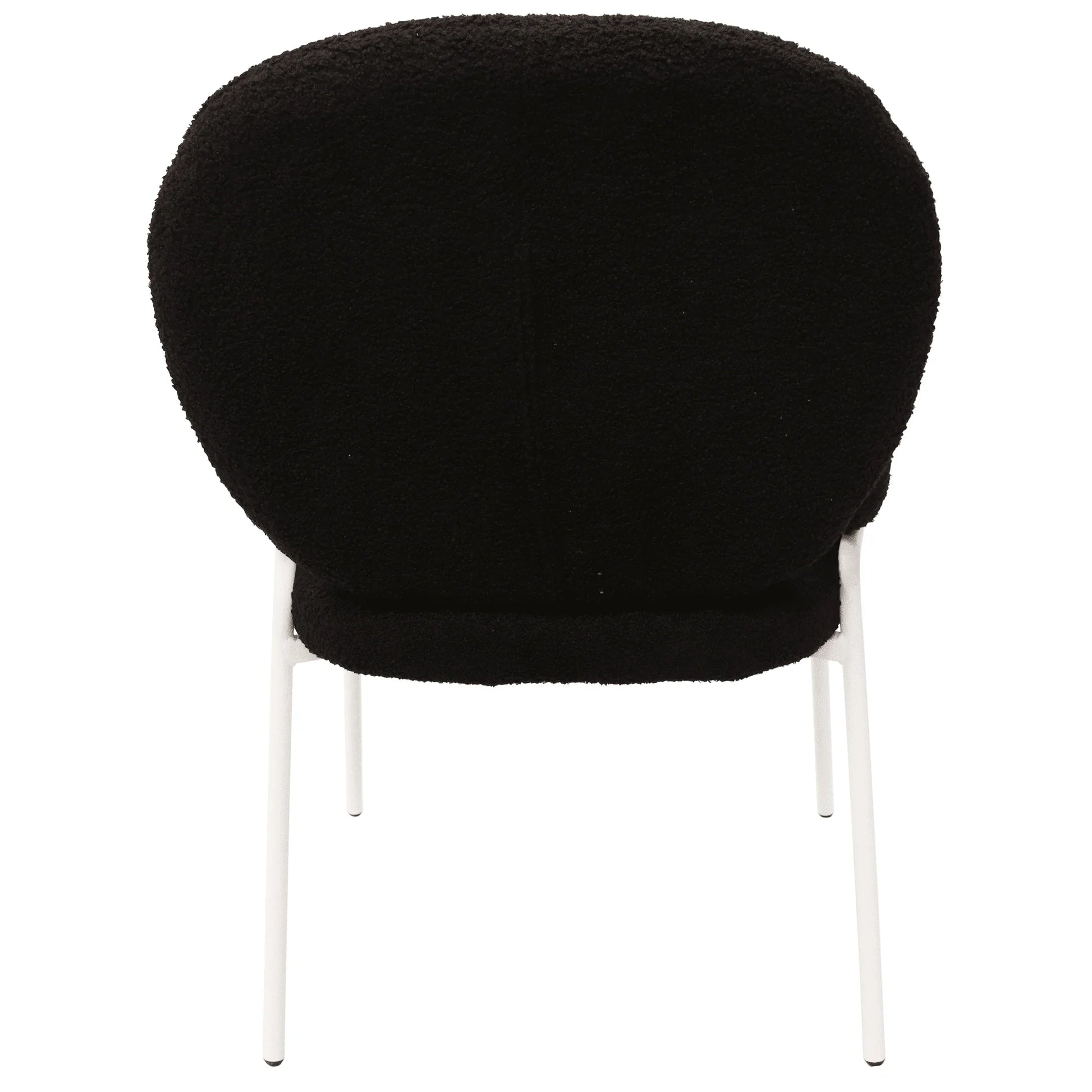 Celestial Modern Boucle Dining Side Chair with Black/White Powder Coated Iron Frame - Elax Furniture
