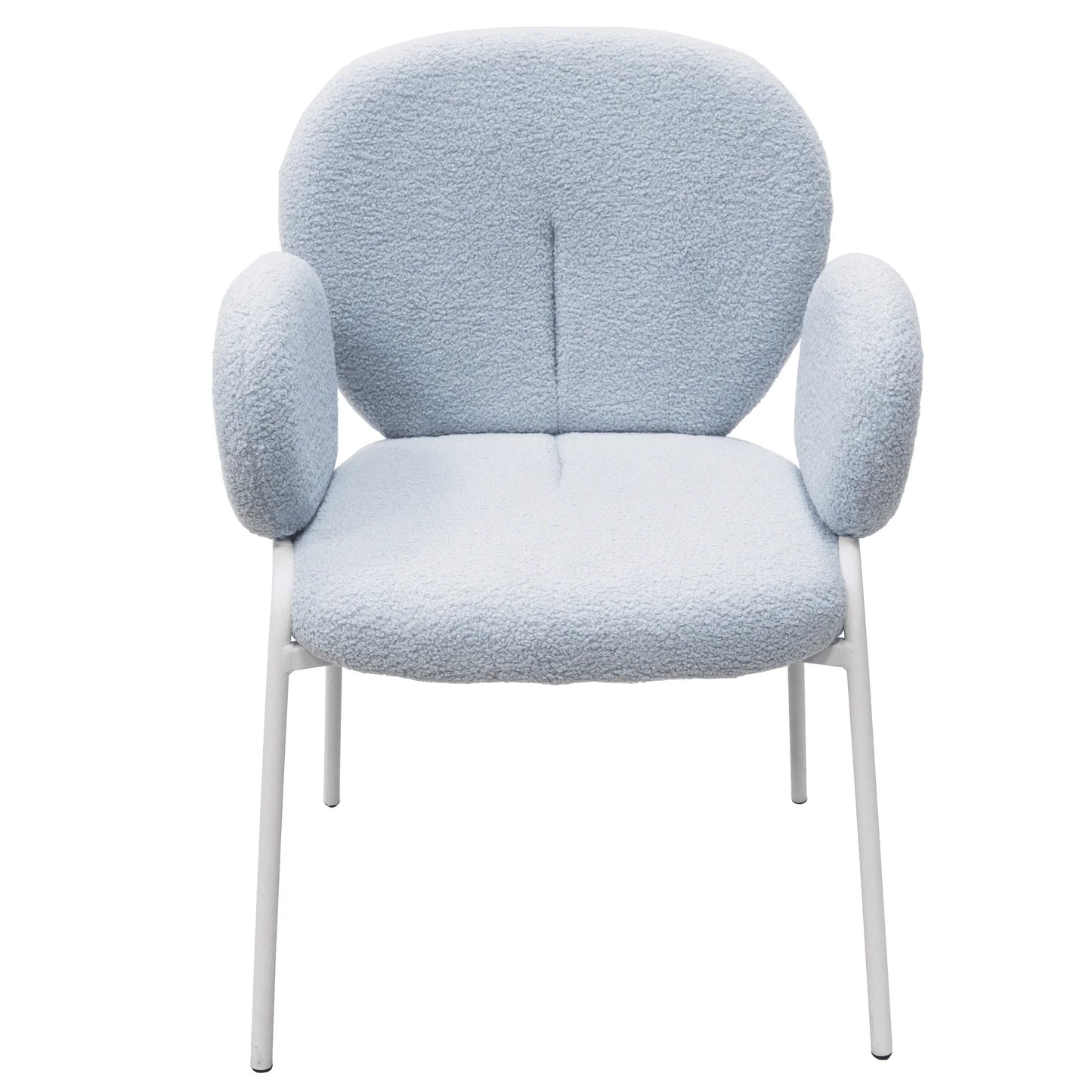 Celestial Modern Boucle Dining Side Chair with Black/White Powder Coated Iron Frame - Elax Furniture