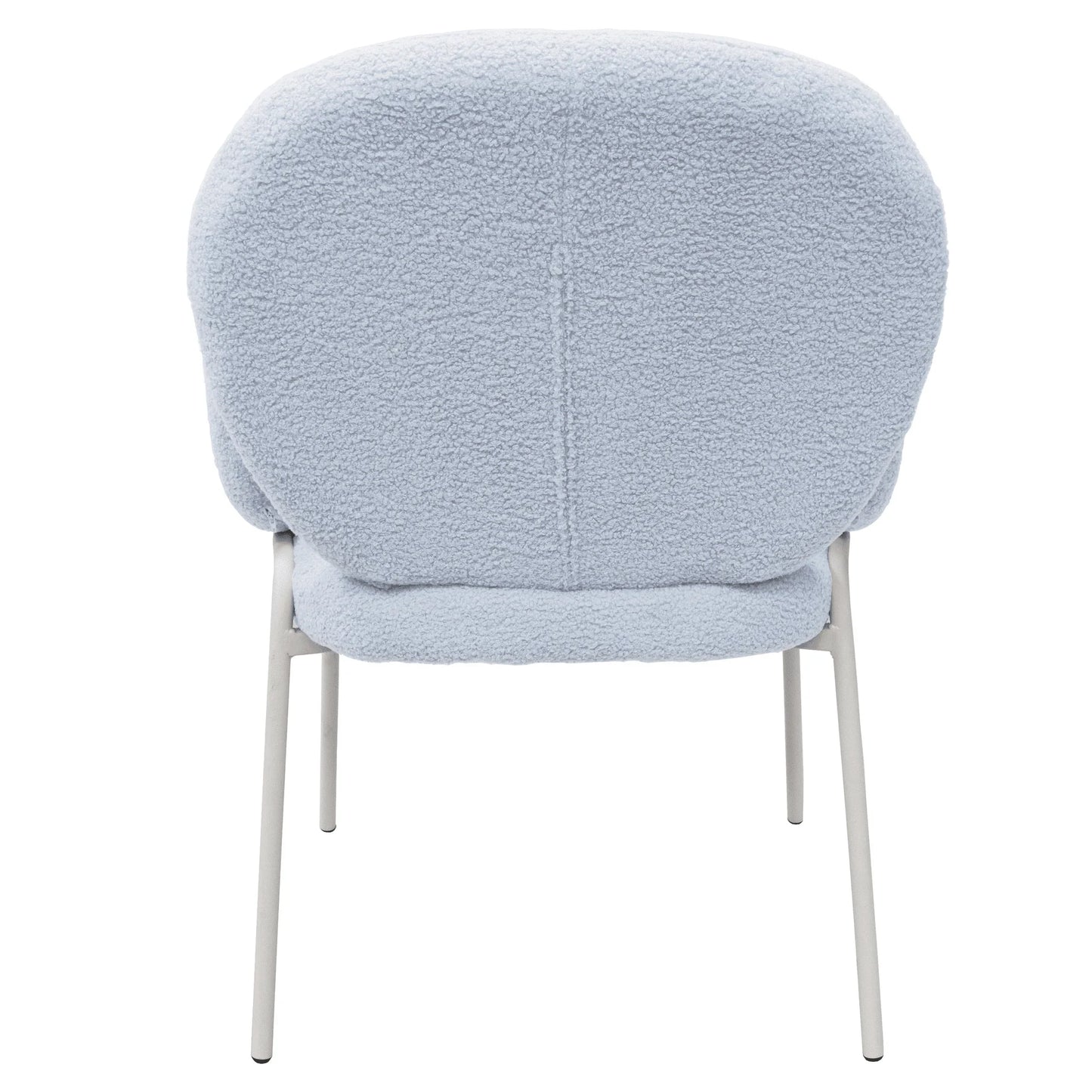 Celestial Modern Boucle Dining Side Chair with Black/White Powder Coated Iron Frame - Elax Furniture