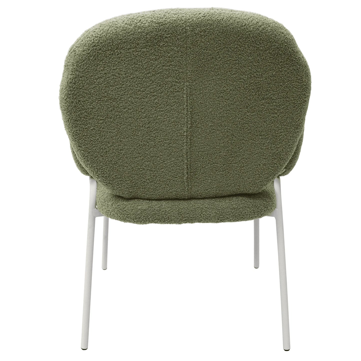 Celestial Modern Boucle Dining Side Chair with Black/White Powder Coated Iron Frame - Elax Furniture