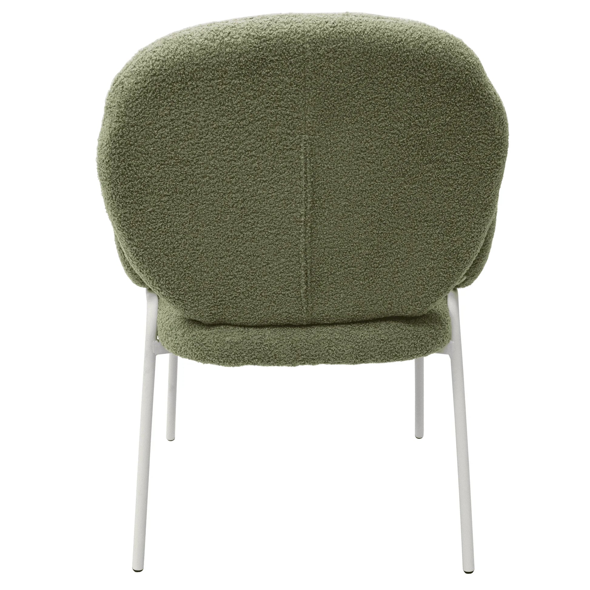 Celestial Modern Boucle Dining Side Chair with Black/White Powder Coated Iron Frame - Elax Furniture