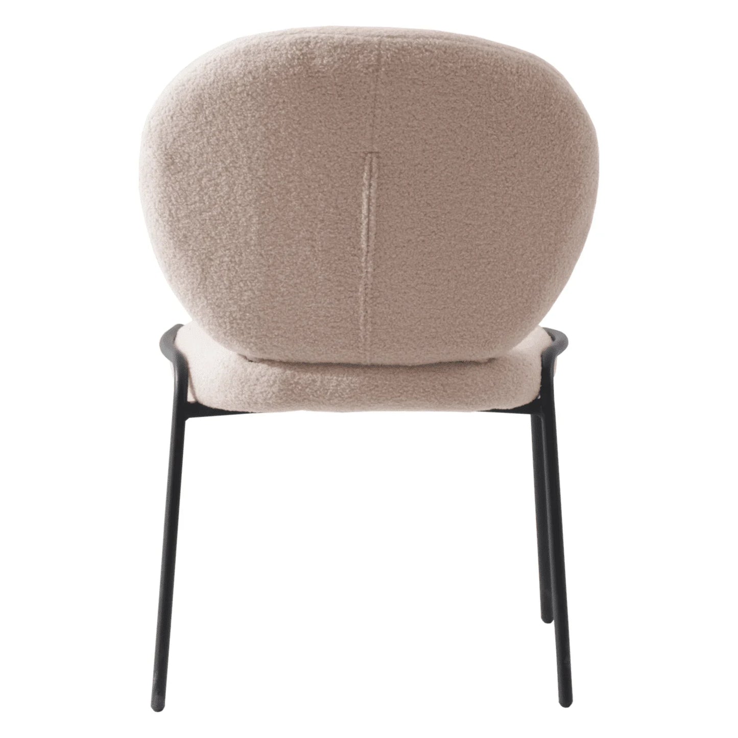 Celestial Modern Boucle Dining Side Chair with Black/White Powder Coated Iron Frame - Elax Furniture