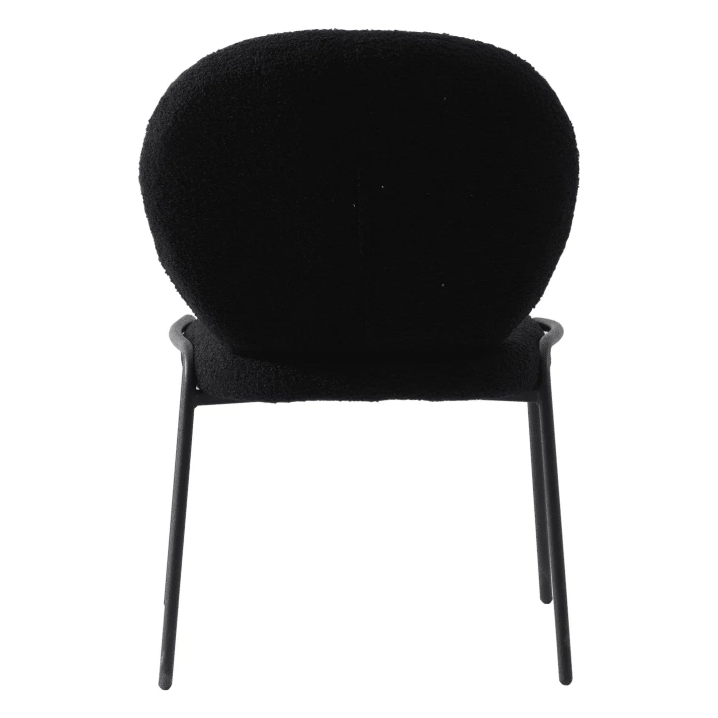 Celestial Modern Boucle Dining Side Chair with Black/White Powder Coated Iron Frame - Elax Furniture
