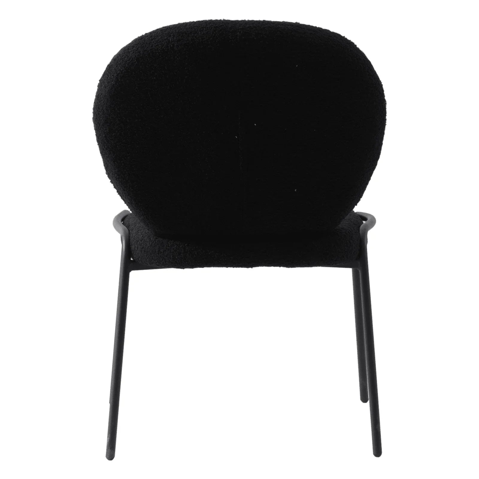 Celestial Modern Boucle Dining Side Chair with Black/White Powder Coated Iron Frame - Elax Furniture