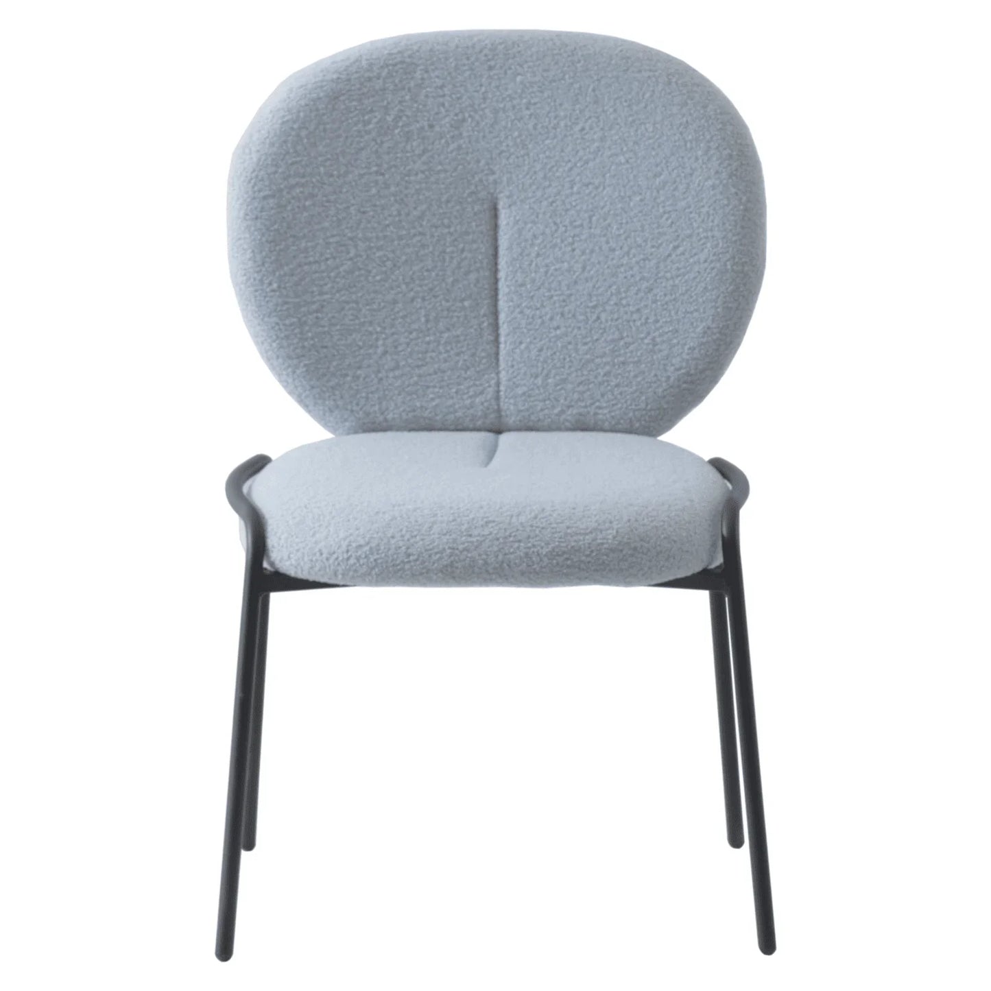 Celestial Modern Boucle Dining Side Chair with Black/White Powder Coated Iron Frame - Elax Furniture