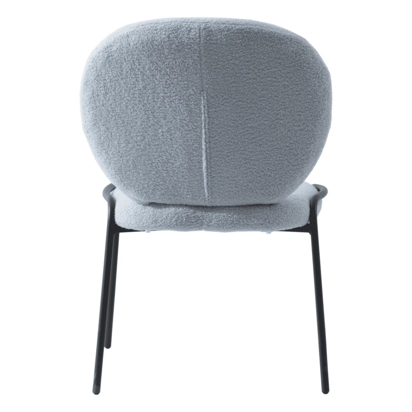 Celestial Modern Boucle Dining Side Chair with Black/White Powder Coated Iron Frame - Elax Furniture