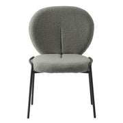 Celestial Modern Boucle Dining Side Chair with Black/White Powder Coated Iron Frame - Elax Furniture