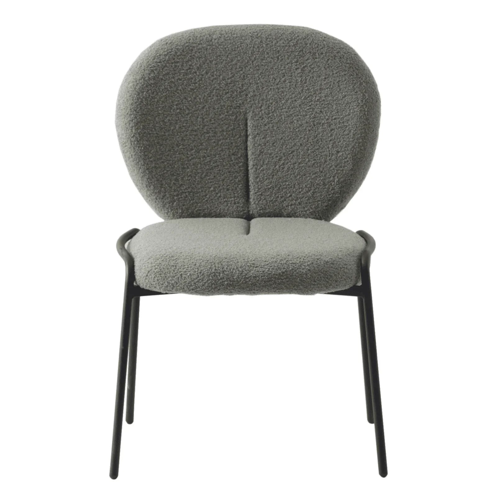 Celestial Modern Boucle Dining Side Chair with Black/White Powder Coated Iron Frame - Elax Furniture