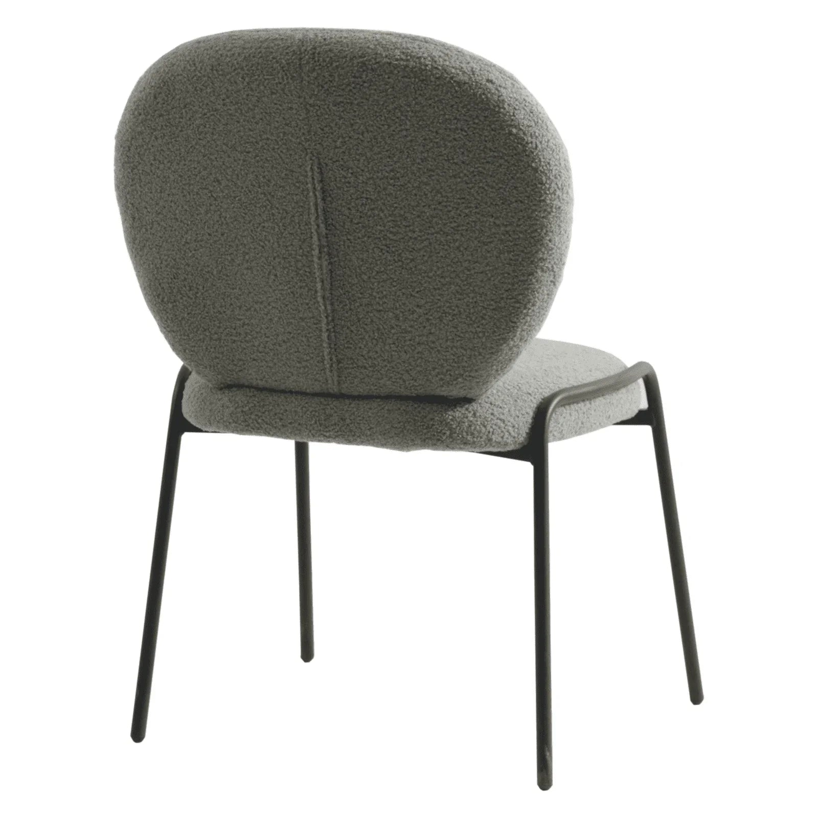 Celestial Modern Boucle Dining Side Chair with Black/White Powder Coated Iron Frame - Elax Furniture