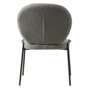 Celestial Modern Boucle Dining Side Chair with Black/White Powder Coated Iron Frame - Elax Furniture
