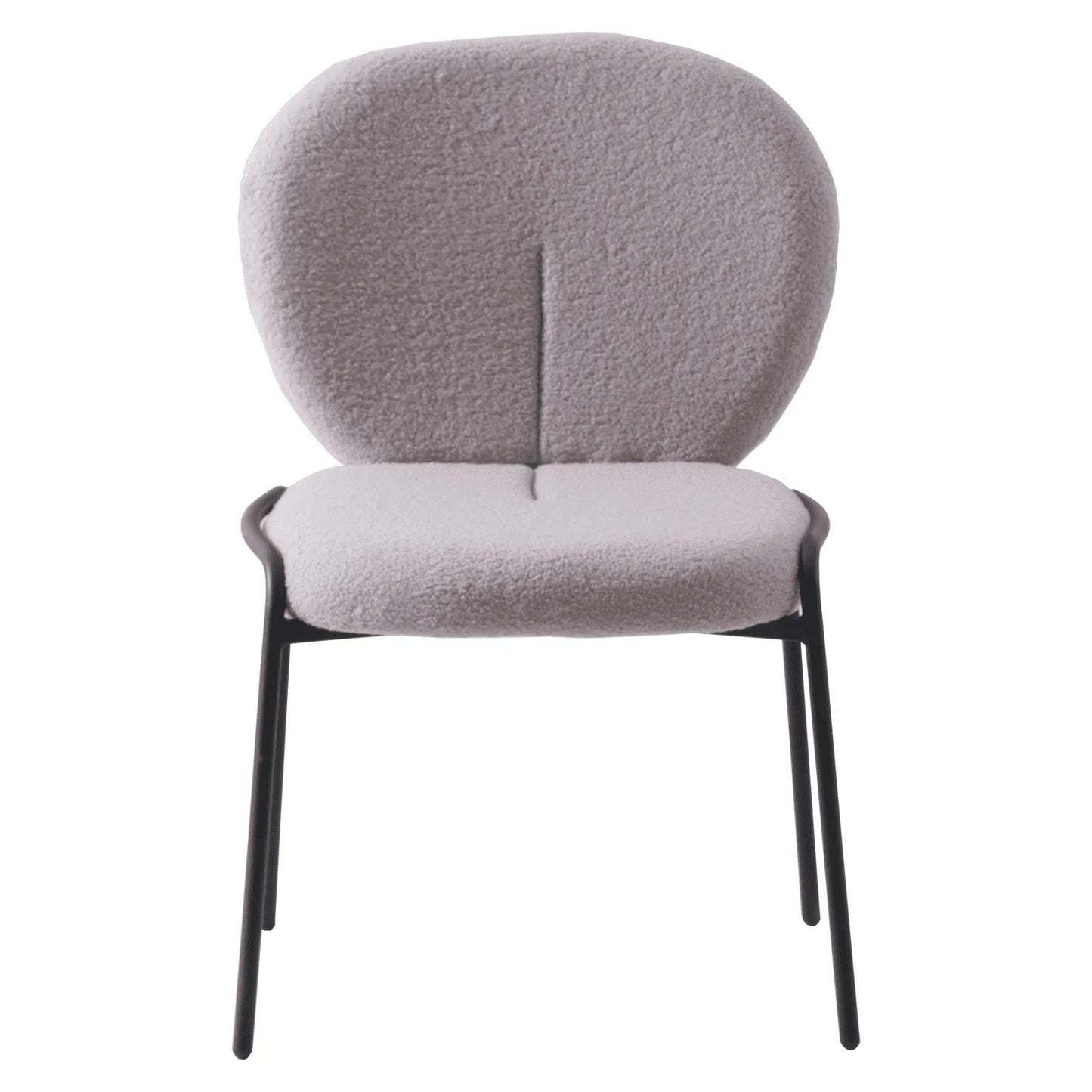 Celestial Modern Boucle Dining Side Chair with Black/White Powder Coated Iron Frame - Elax Furniture