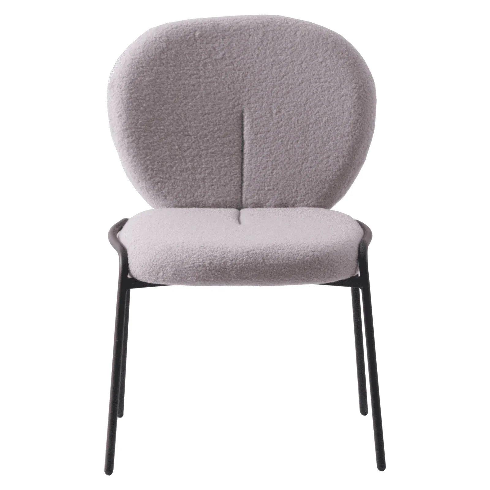 Celestial Modern Boucle Dining Side Chair with Black/White Powder Coated Iron Frame - Elax Furniture